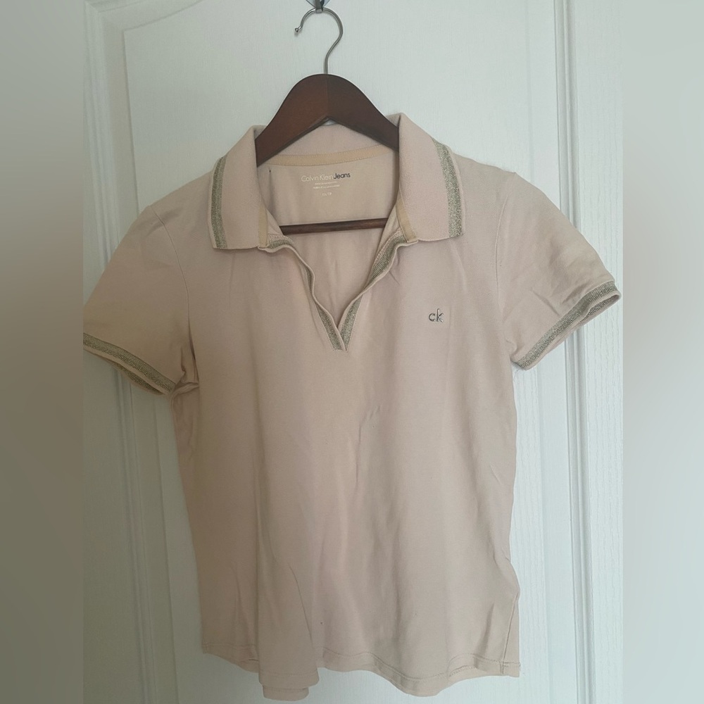 Calvin Klein Jeans Light Tan Polo Shirt